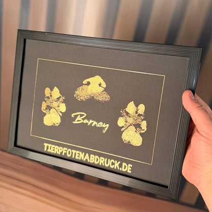 Reflektierender Pfotenabdruck oder Nasenabdruck